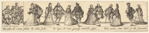 Society Couples Dancing by Johann Theodor de Bry, print, 1580-1600