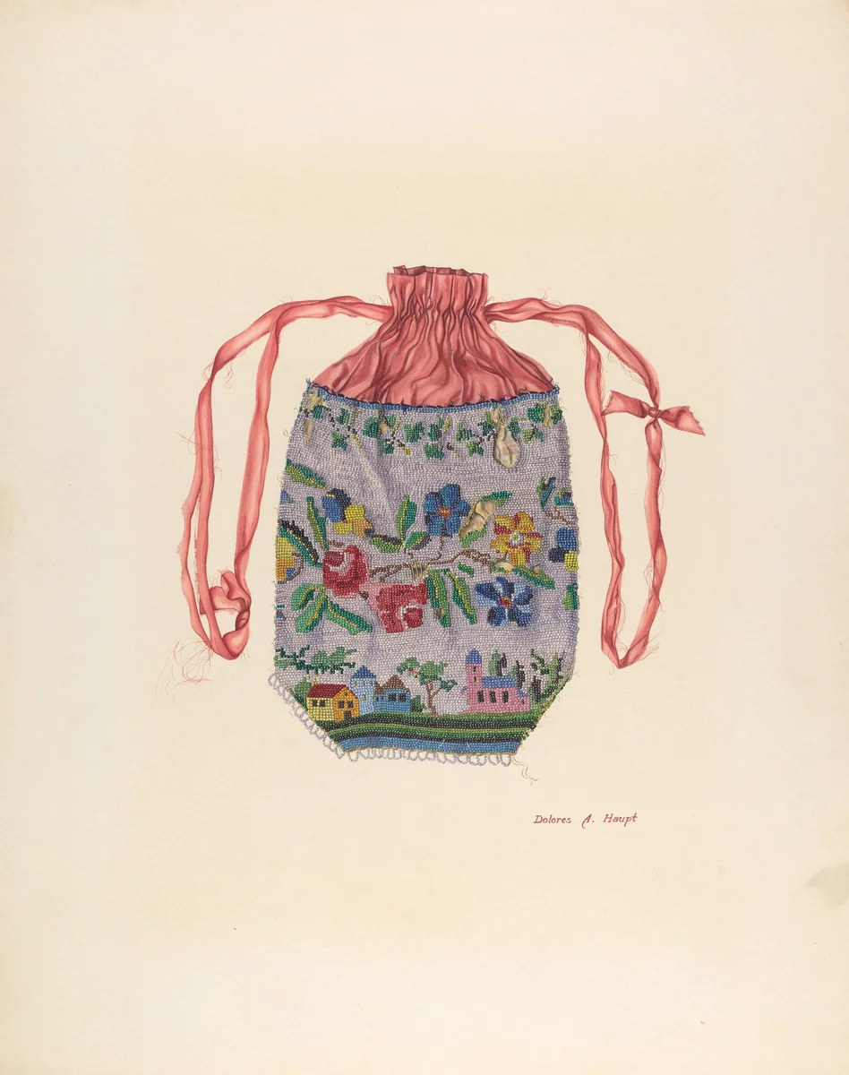 Beaded Bag by Dolores A. Haupt, index of american design, 1941