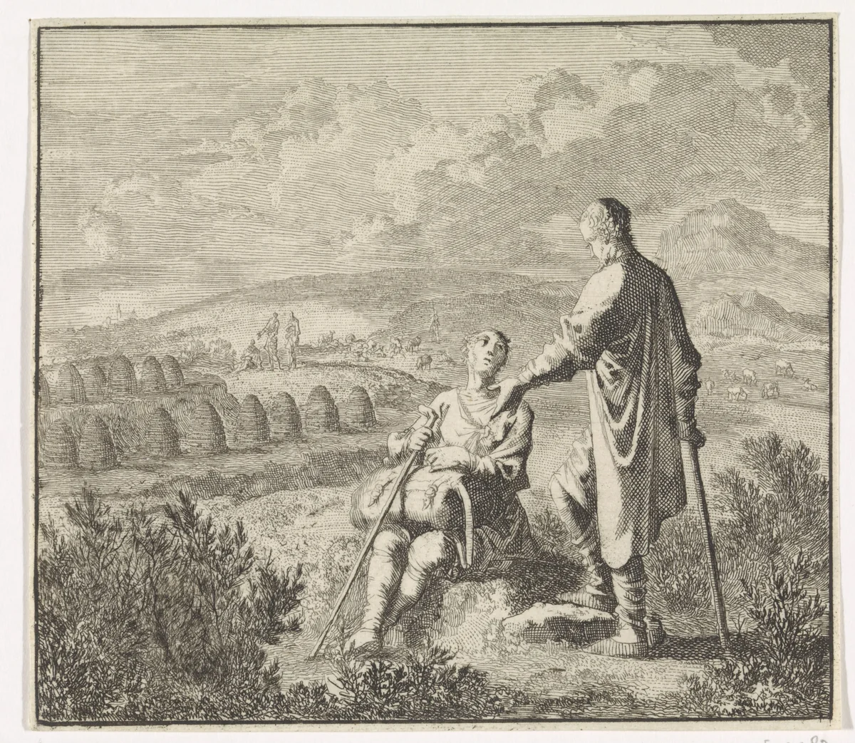 Embleem: veld by Jan Luyken, print, 1695-1705