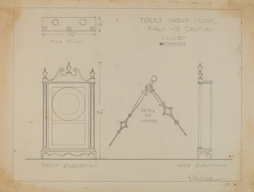 Clock by Lawrence Phillips, index of american design, 1936