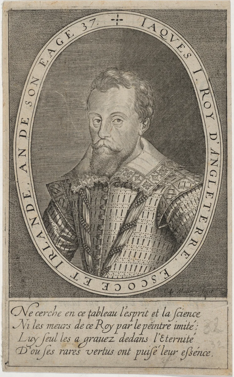 James I by Karel van Mallery, print, 1571-1635