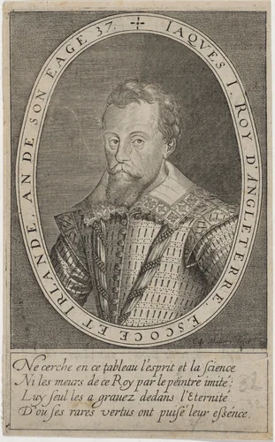James I by Karel van Mallery, print, 1571-1635