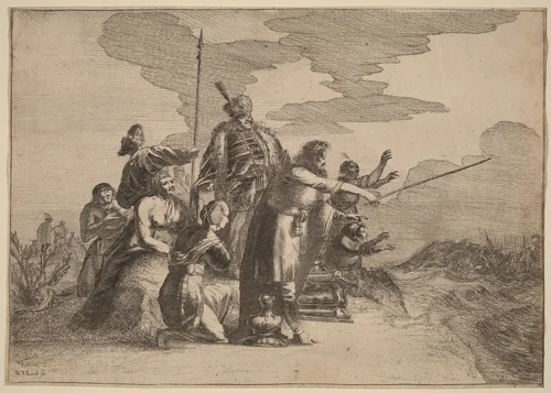 Pharoah Perishing in the Red Sea by Willem van Lande, print, 1610-1650