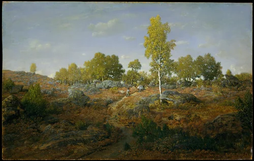 An Early Summer Morning in the Forest of Fontainebleau by Théodore Rousseau, painting, 1832-1867