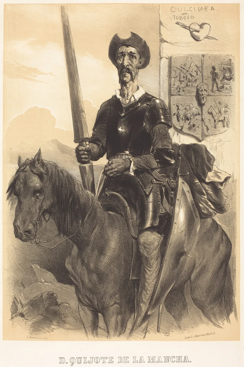 Don Quixote de la Mancha by Célestin Nanteuil, print, 1855