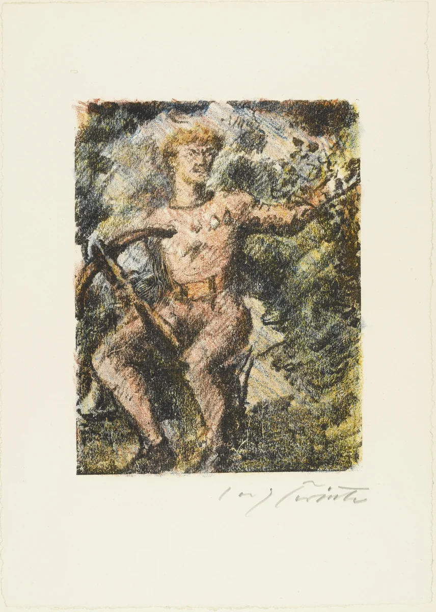 "Through this Narrow Pass He Must Come" ("Durch diese hohle Gasse muss er kommen") from William Tell (Wilhelm Tell) by Lovis Corinth, print, 1923
