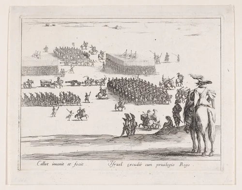 La Revue (The Review) by Jacques Callot, print, 1623-1633