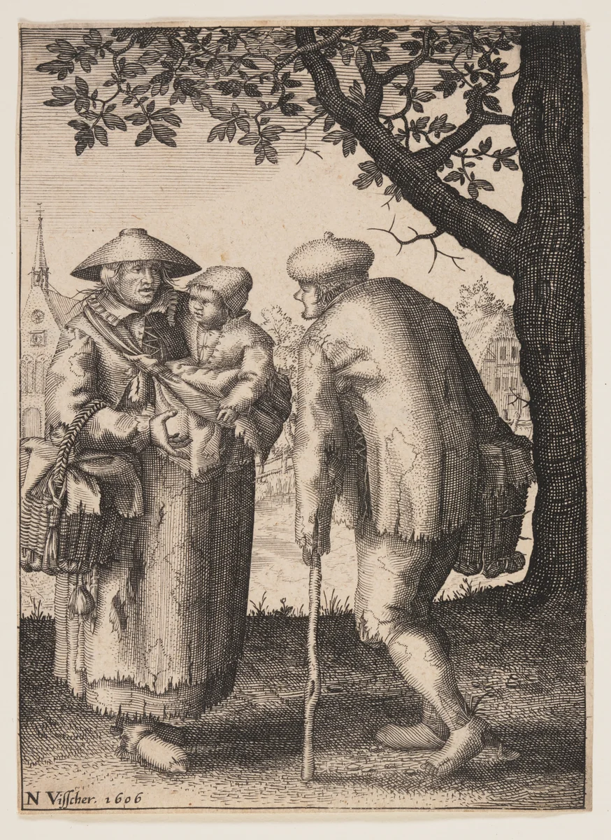 Peasant Family by Claes Jansz Visscher, print, 1606