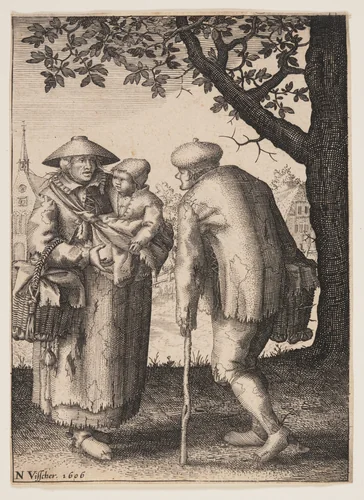 Peasant Family by Claes Jansz Visscher, print, 1606
