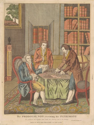 The Prodigal Son Receiving His Patrimony by Amos Doolittle; Shelton & Kensett, print, 1814