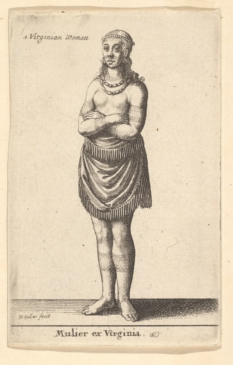 Woman of Virginia by Wenceslaus Hollar, print, 1639-1649