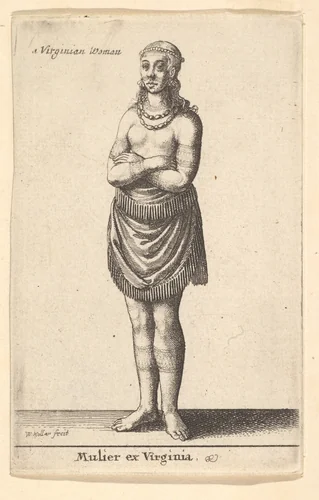 Woman of Virginia by Wenceslaus Hollar, print, 1639-1649