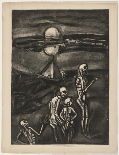 Trial proof for The Bay Of The Dead, rejected plate from Miserere by Georges Rouault, print, 1922