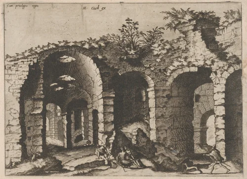 Ruins with Arched Vaults, from "Roman Ruins and Buildings" by Johannes van Doetecum, print, 1562