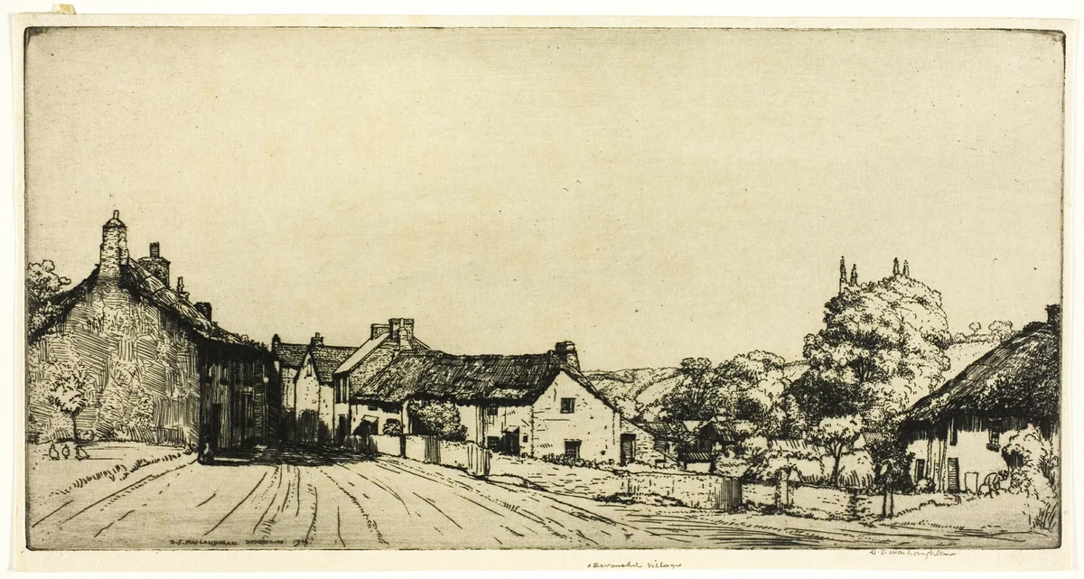 Devonshire Village by Donald Shaw MacLaughlan, print, 1906