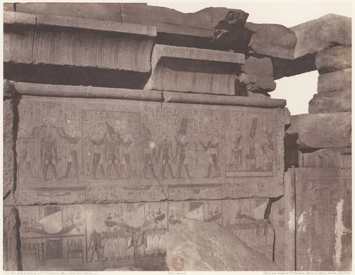 Karnak (Thèbes), Palais - Construction de Granit - Décoration Sculptée et Piente au Point R by Félix Teynard, photograph, 1851-1852