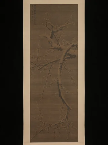 Plum in snow by Liu Shiru, painting, 1550-1600
