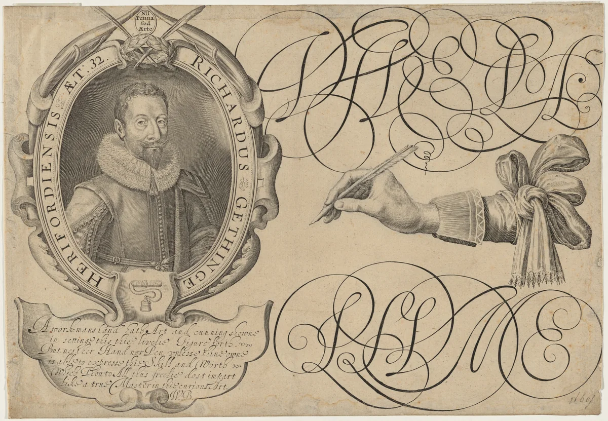 Richard Gethinge, Writing Master by Unknown 19th Century, print, 1800-1899