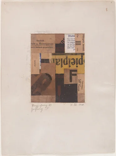 Merz Drawing 83. Drawing F by Kurt Schwitters, drawing, 1920