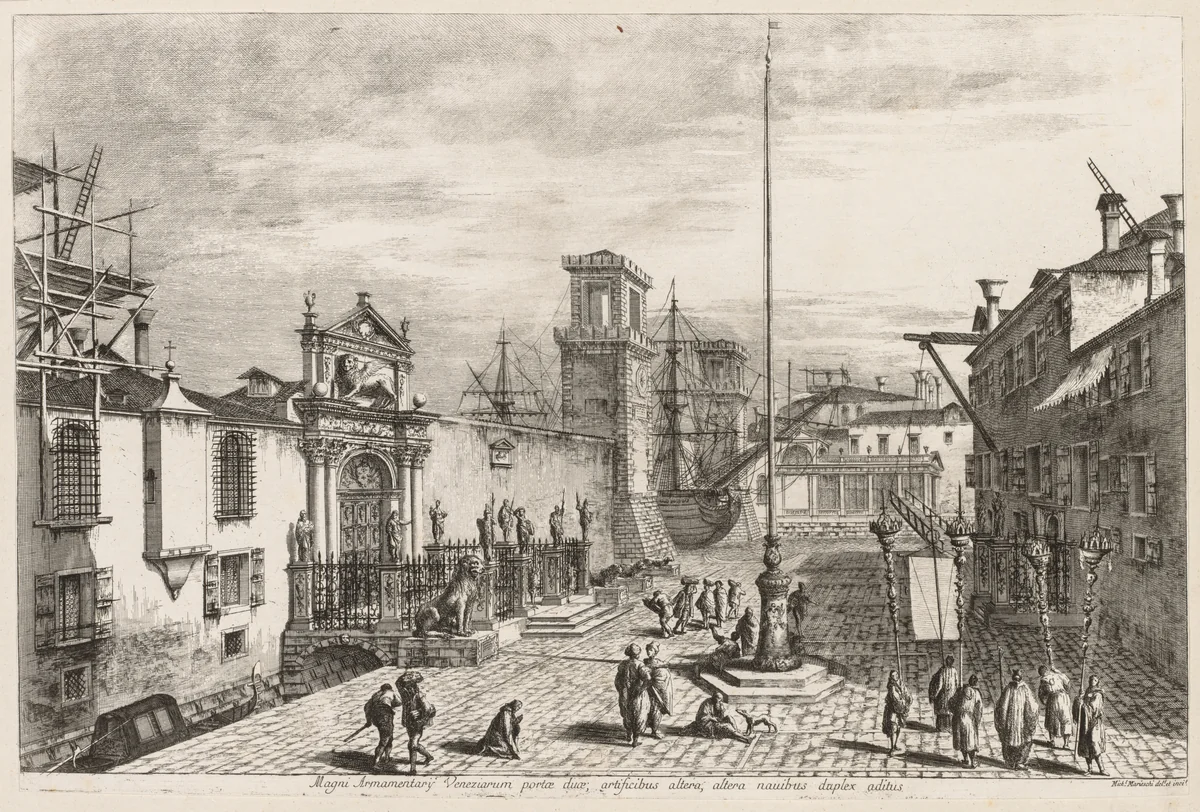 Views of Venice: The Gates of the Arsenal by Michele Marieschi, print, 1741