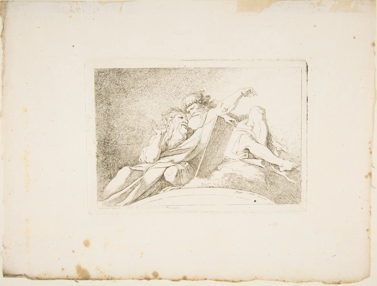 Moses and a Prophet by Jean Honoré Fragonard, print, 1763-1764