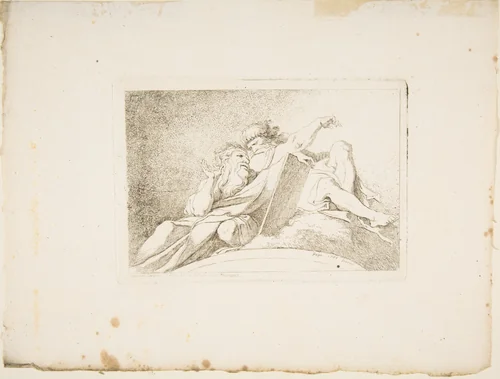 Moses and a Prophet by Jean Honoré Fragonard, print, 1763-1764
