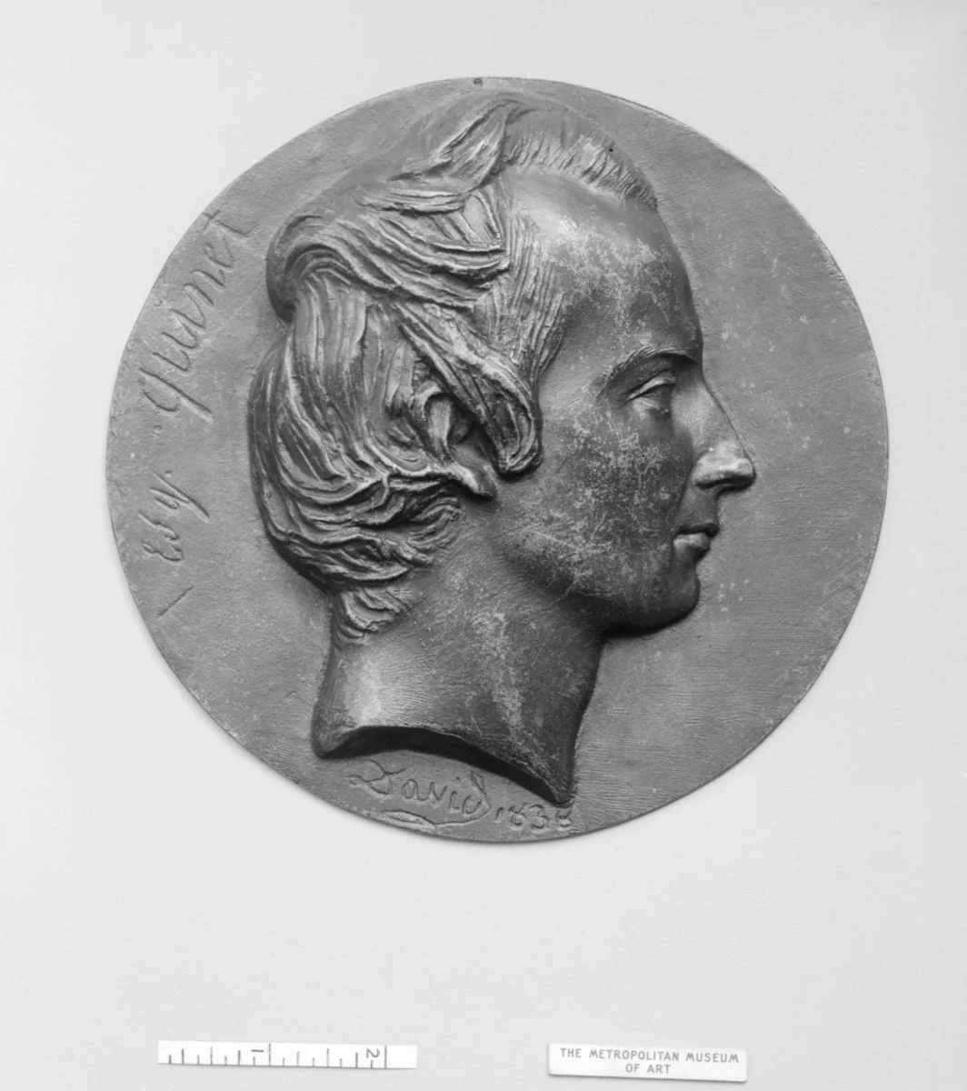 Edgar Quinet (1803–1875), French poet and political writer by Pierre-Jean David d'Angers, metalwork, 1838