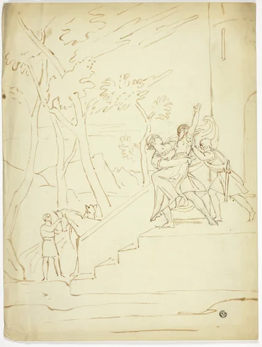 Abduction of Helen by Joshua Cristall, drawing, 1787-1874
