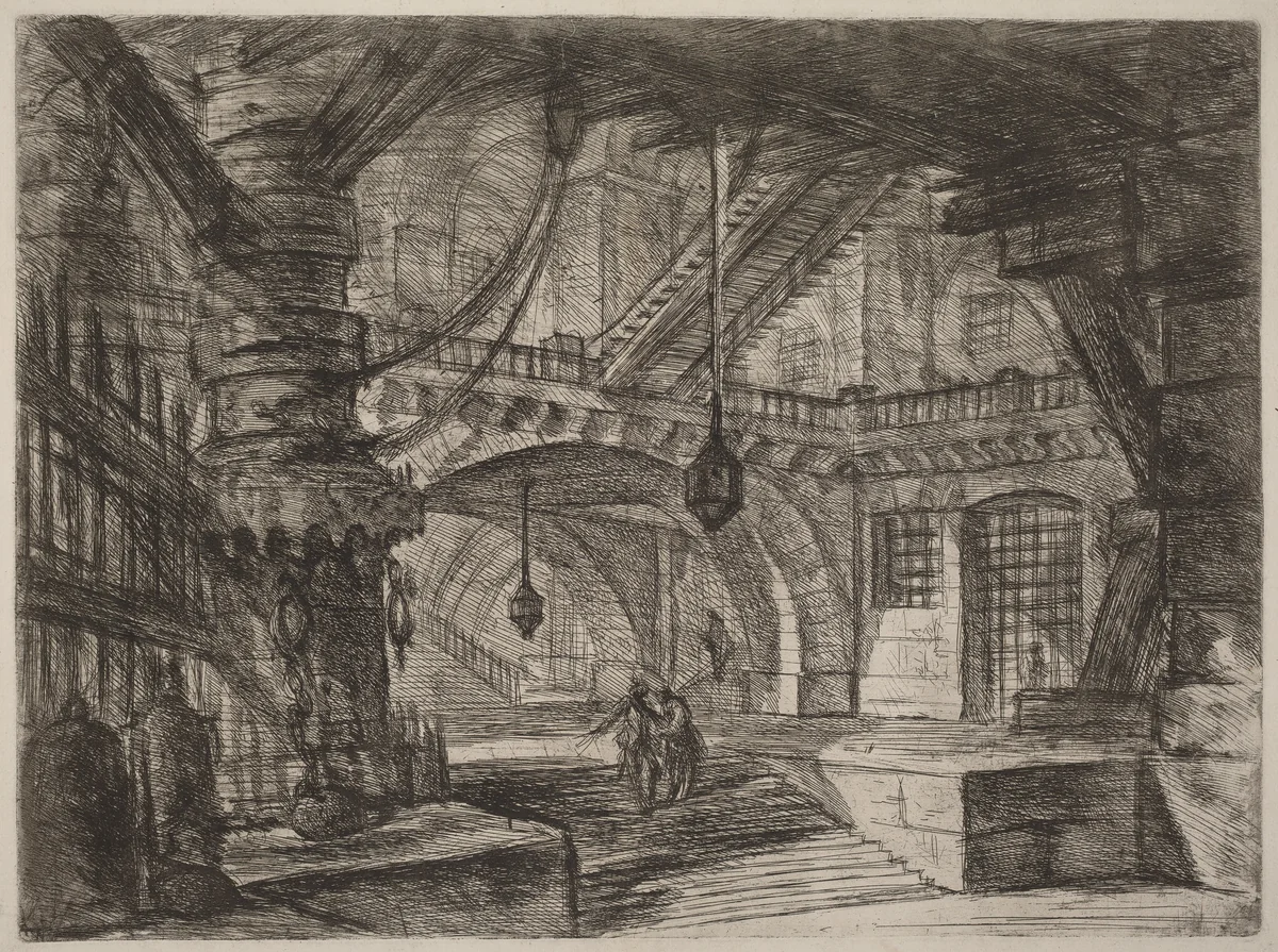 The Pier with Chains by Giovanni Battista Piranesi, print, 1750-1758