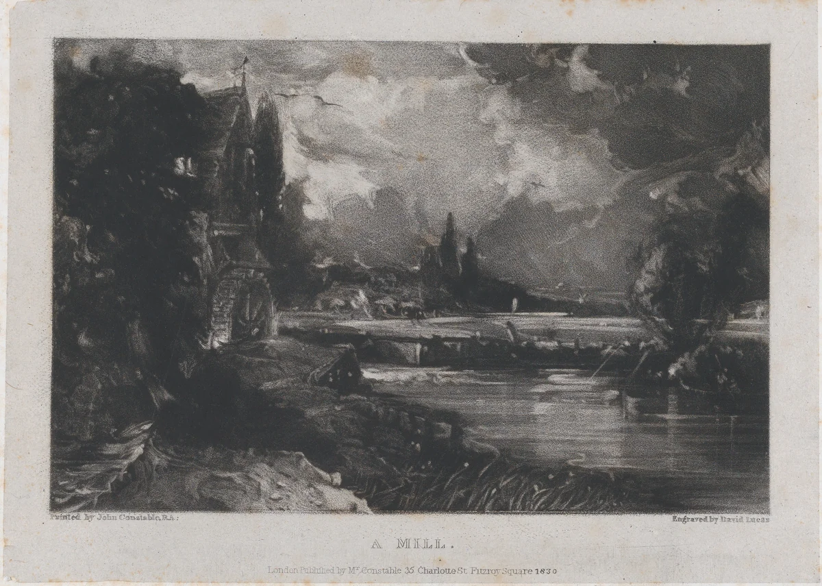 A Mill by David Lucas, print, 1830