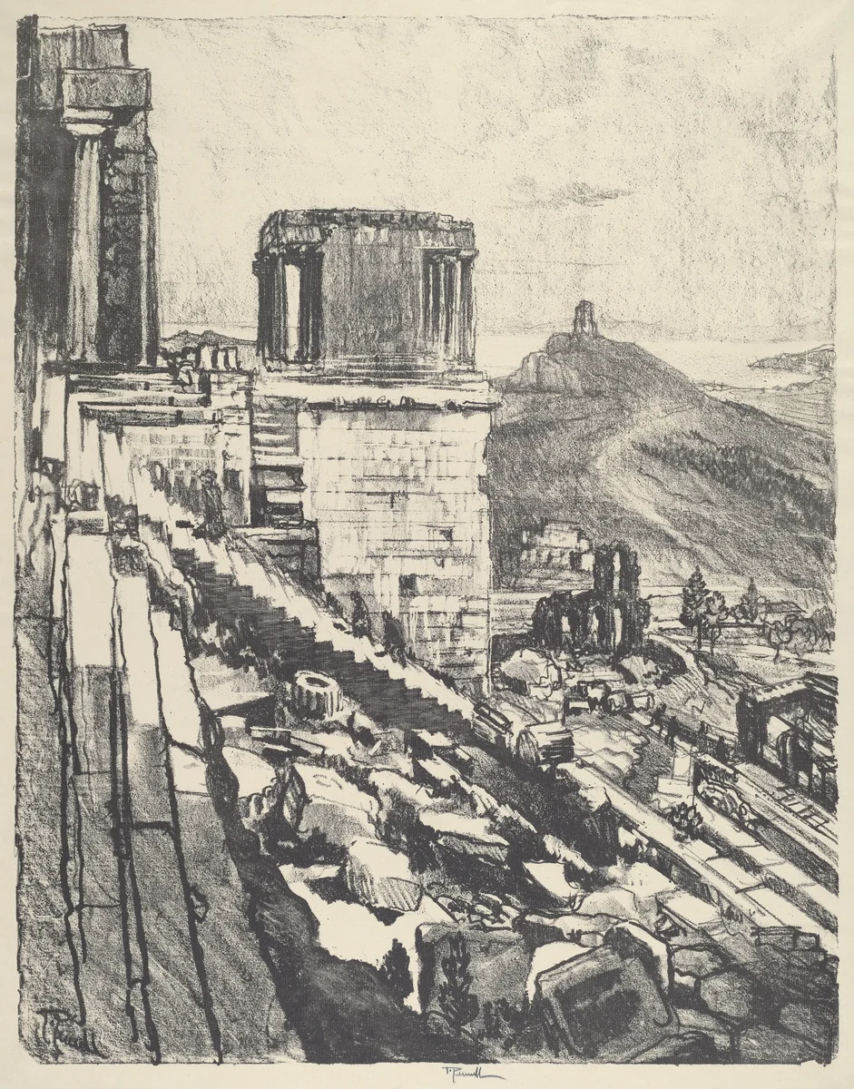 The Temple of Nike, Athens by Joseph Pennell, print, 1913