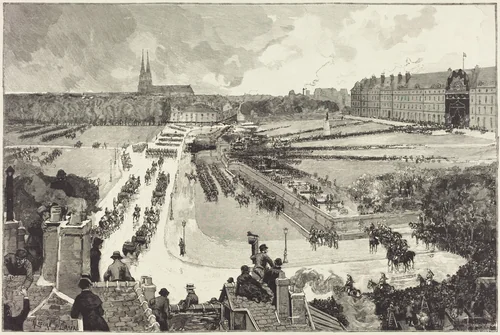 Les Honneurs militaires rendus à la Depouille mortelle de L'Amiral Courbet by Auguste Lepère; Louis Tinayre, portfolio, 1885