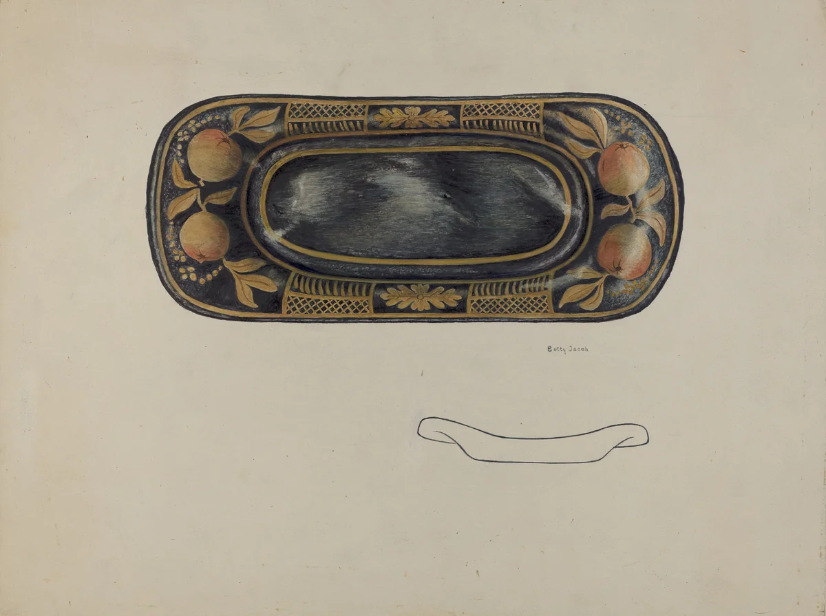 Toleware Tray by Betty Jacob, index of american design, 1940