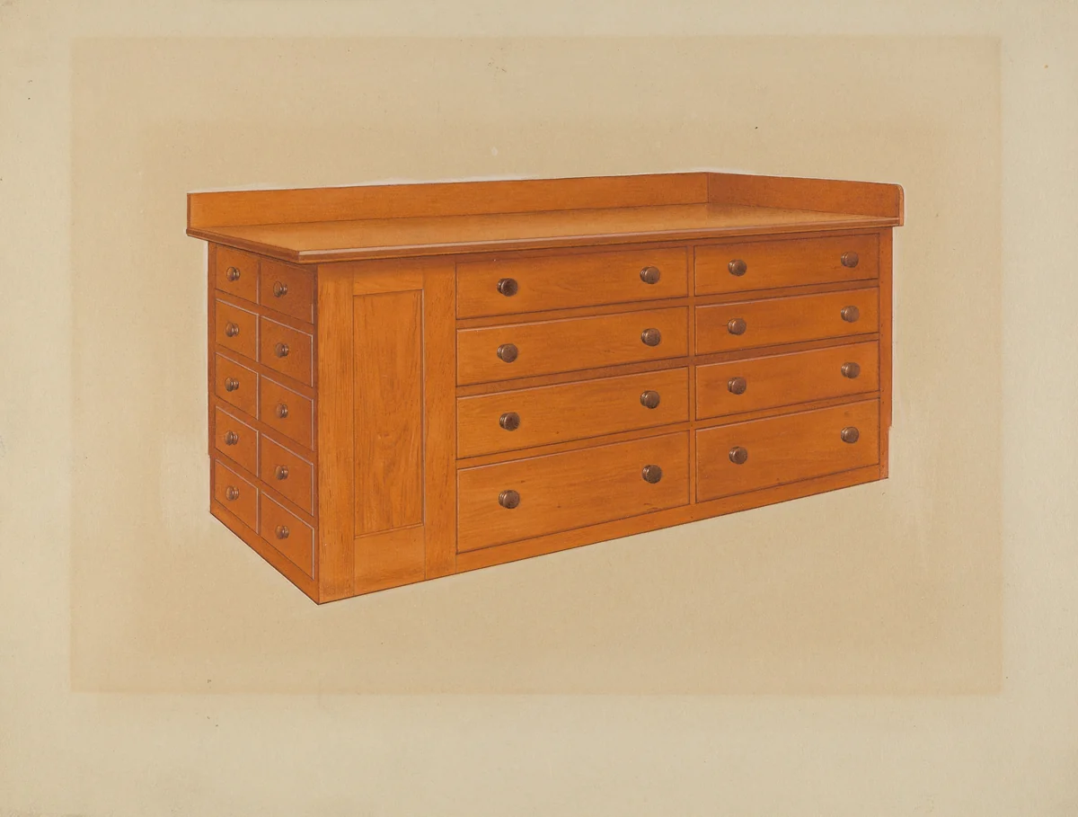 Tailoress' Table by John W. Kelleher, index of american design, 1938