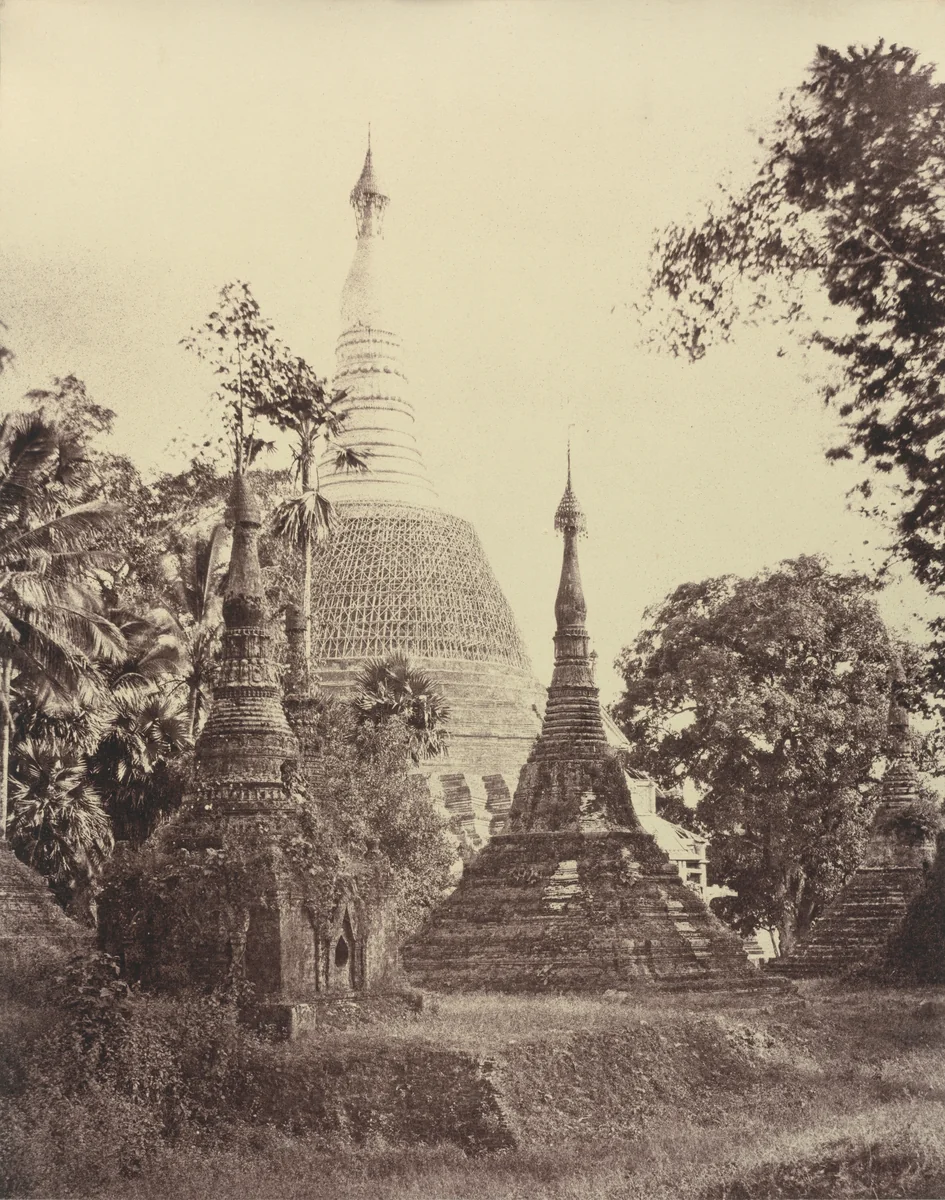 Rangoon: Near View of the Shwe Dagon Pagoda by Linnaeus Tripe, photograph, 1855