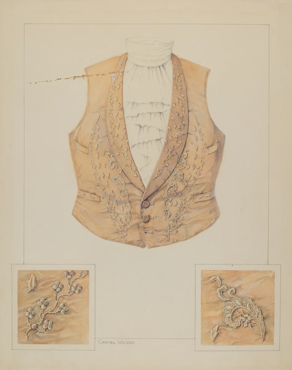 Vest by Carmel Wilson, index of american design, 1937