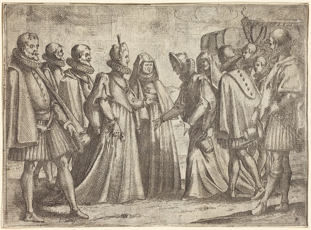 Reception at Mantua [recto] by Jacques Callot, print, 1612