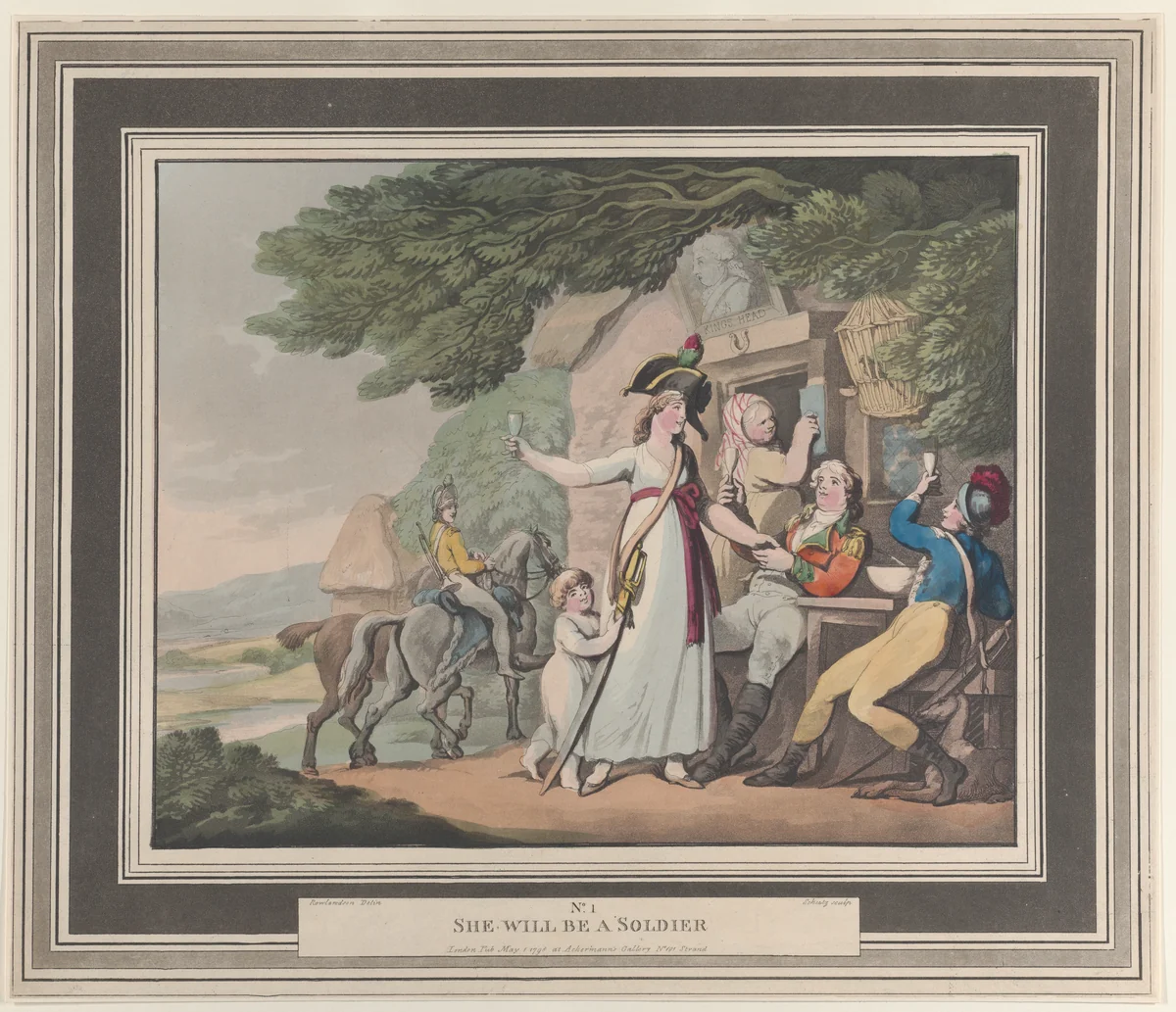 No. 1: She Will Be A Soldier by Heinrich Joseph Schütz, print, 1798
