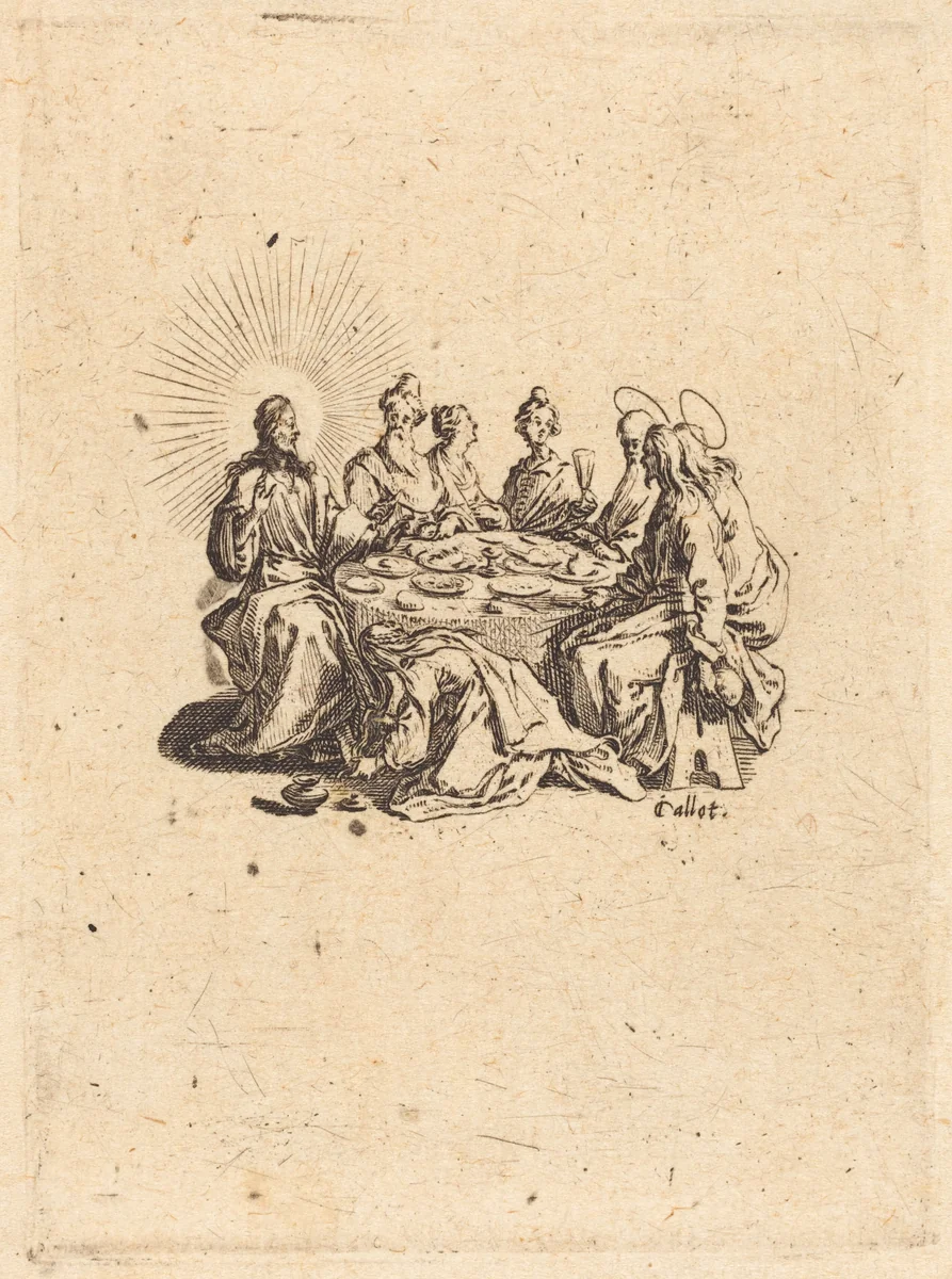 The Feast of the Pharisees by Jacques Callot, print, 1618