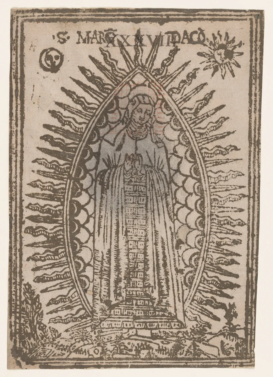 Saint Margaret of Cortona surrounded by rays of light by anonymous, print, 1445-1455