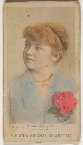 Card 664, Miss Engel, from the Actors and Actresses series (N45, Type 1) for Virginia Brights Cigarettes by Allen & Ginter, photograph, 1885-1891