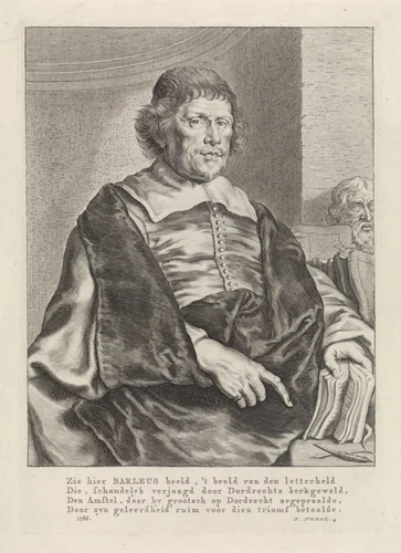 Portret van Caspar van Baerle by Theodor Matham, print, 1786