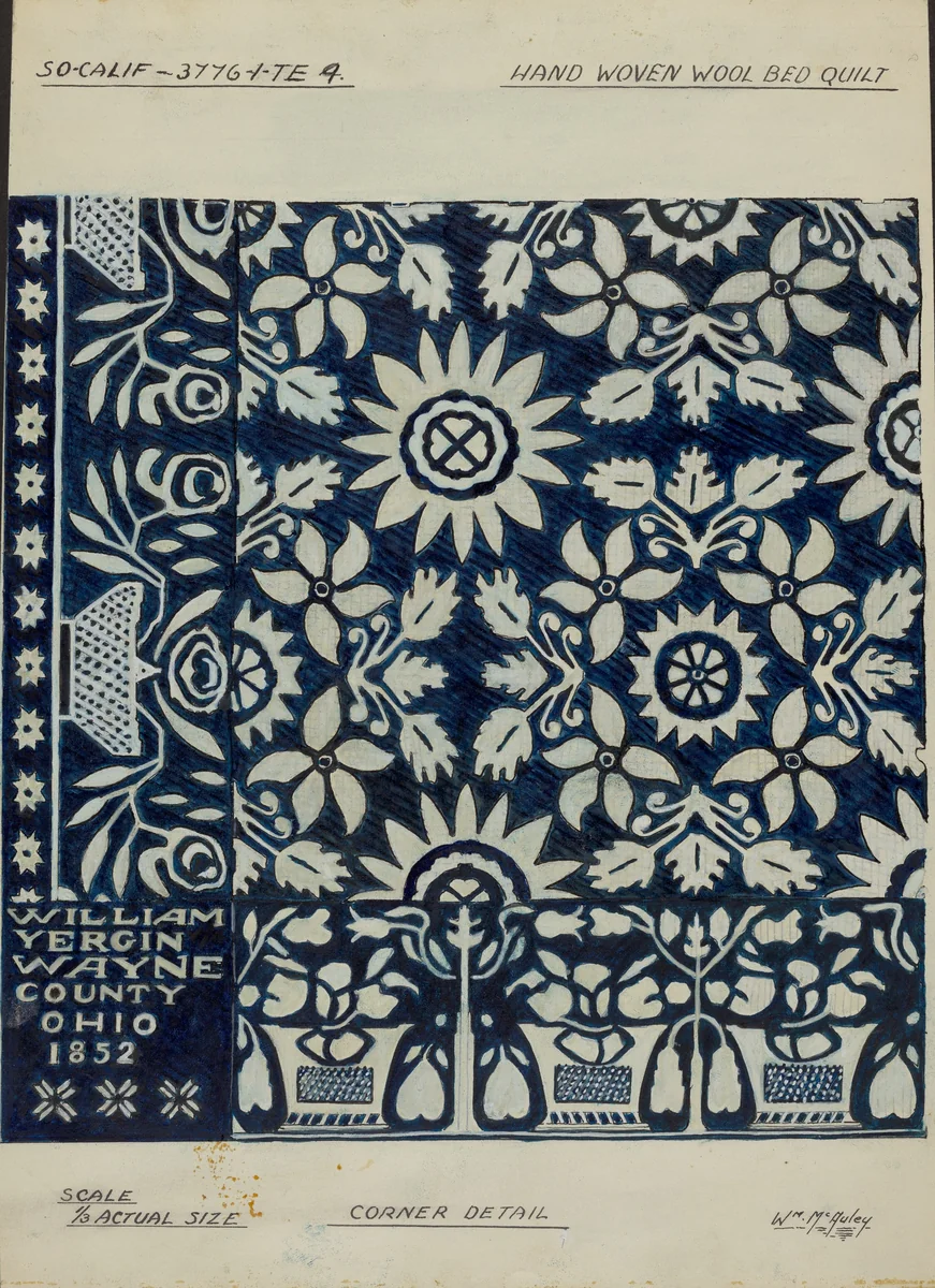 Woven Coverlet by William McAuley, index of american design, 1936