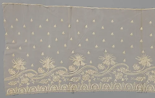 Strook applicatiekant met keizerskroon en iris by anonymous, other, 1800-1809