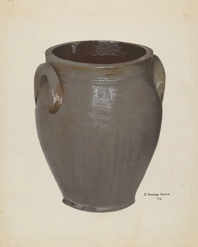 Stoneware Crock by Jerome Hoxie, index of american design, 1936