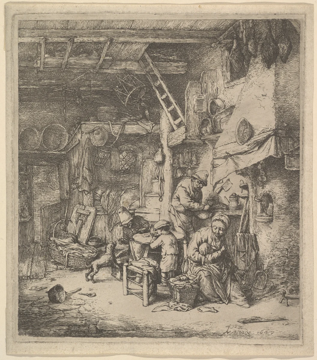 The Family by Adriaen van Ostade, print, 1610-1685