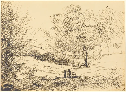 Souvenir of Lake Maggiore (Souvenir du Lac Majeur) by Jean-Baptiste-Camille Corot, print, 1871