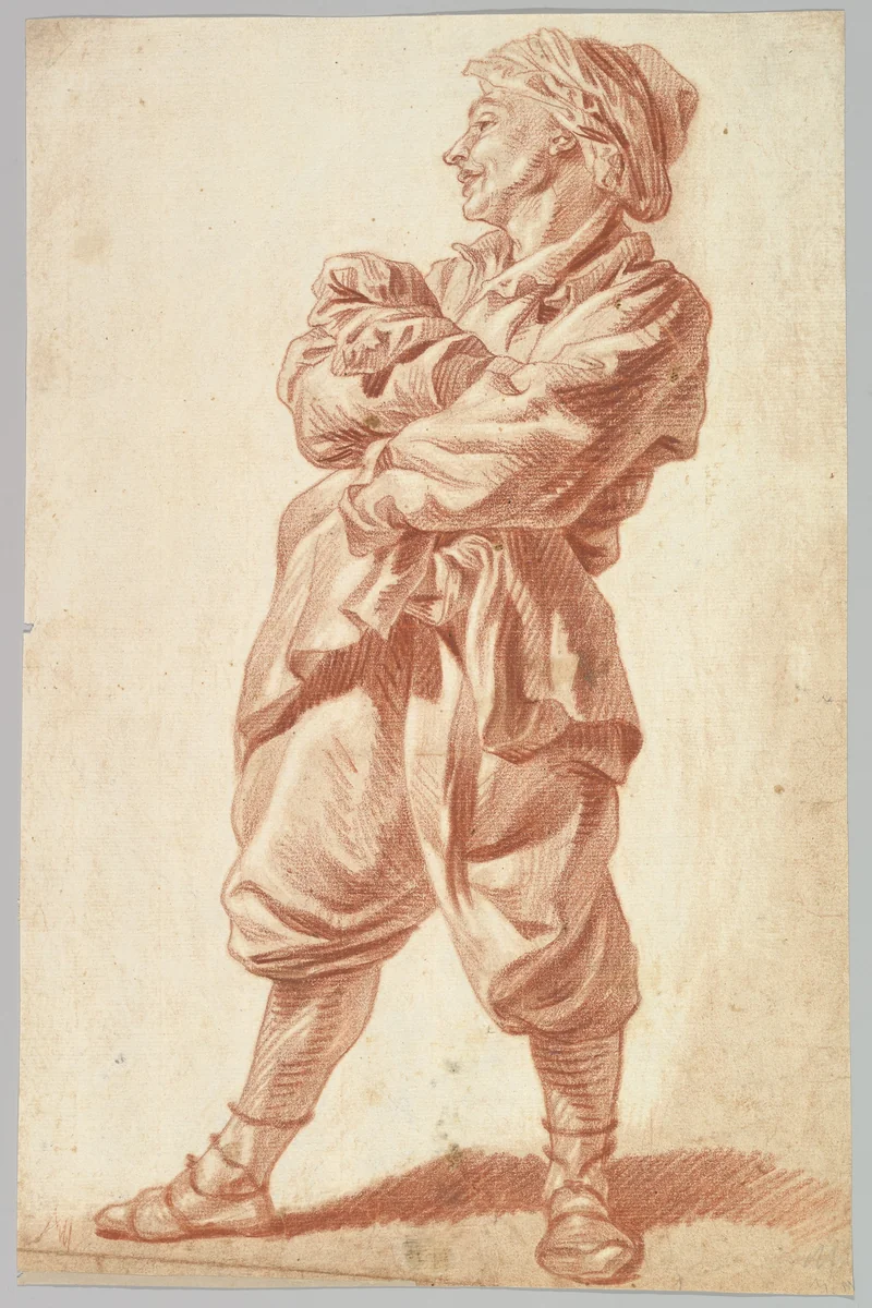 Standing Man by Jakob Matthias Schmutzer, drawing, 1765-1810