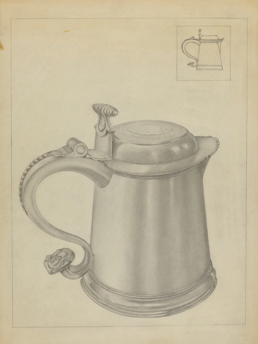 Silver Tankard by Isidore Steinberg, index of american design, 1936