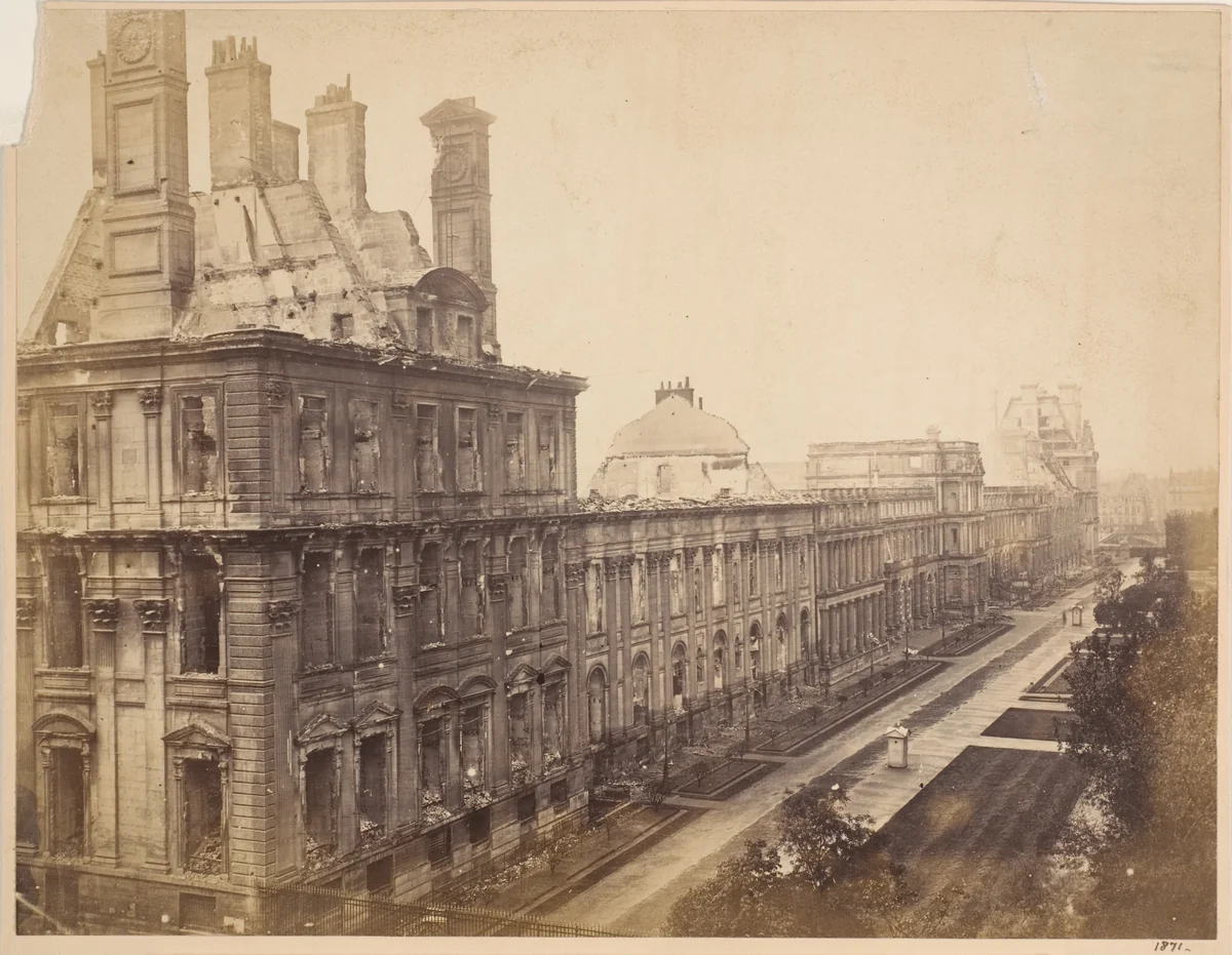 [The Tuileries After Its Destruction by the Communards] by Hippolyte-Auguste Collard, photograph, 1871